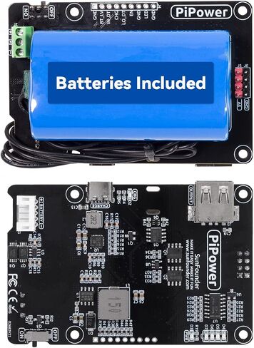 مزود طاقة SunFounder PiPower Raspberry Pi UPS، يحمي Raspberry Pi وSD، لوحة توسيع بنك الطاقة 5V/3A، متوافقة مع Raspberry Pi 4B/3B+/3B/Zero 2 W/Zero W (البطارية متضمنة) in Saudi Arabia