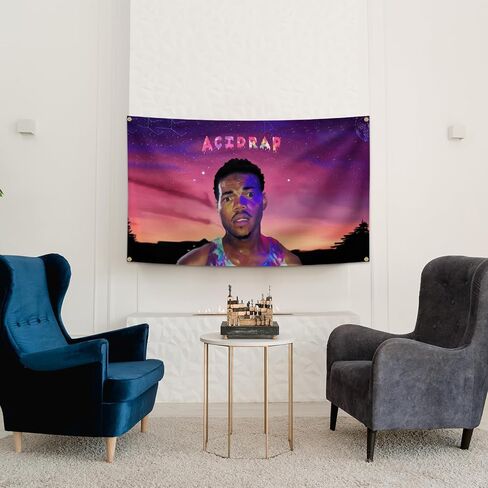Rap Music Acidrap Tapestry Hiphop Style 3×5FT With 4 Brass Lock Buckles, Club， Bedroom, Man Cave, Interior Decoration in Saudi Arabia