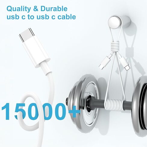 شاحن iPhone 15، شاحن iPad، 3 عبوات USB C بقدرة 20 واط، كتلة شاحن سريع لهاتف iPhone 15 Pro Max/Plus، كابل USB C إلى C بطول 6 أقدام لجهاز iPad Pro 12.9/11 بوصة، iPad Air 5th/4th، iPad 10th، iPad Mini 6، (أبيض) in Saudi Arabia