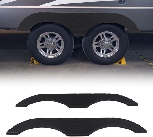 تنورة Tandem RV Fender، تنانير حاجز العجلة الخامسة مناسبة لمقطورات RVs Campers، عبوة من قطعتين in Kuwait