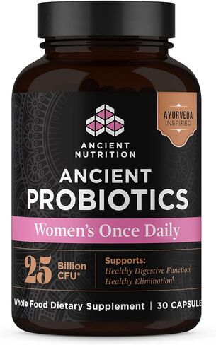 بروبيوتيك التغذية القديمة للنساء، بروبيوتيك للنساء مرة واحدة يوميًا، 30 قيراطًا، دعم الجهاز الهضمي والمناعي، تخفيف الانتفاخ والإمساك للنساء، خالي من الغلوتين، مزيج الأطعمة الفائقة، 25 مليار وحدة تشكيل مستعمرة* in Kuwait