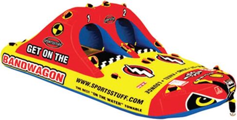 SportsStuff Bandwagon 2+2 Towable 1-4 Rider Tube for Boating and Water Sports, Kwik-Connect Tow, Heavy-Duty Full Nylon Cover & EVA Padding in Saudi Arabia