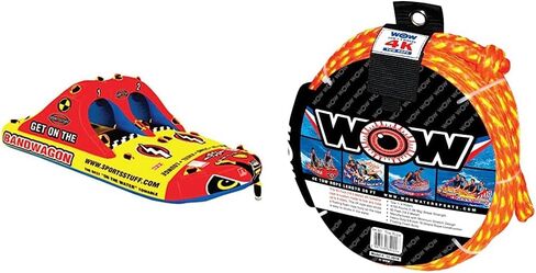SportsStuff Bandwagon 2+2 Towable 1-4 Rider Tube for Boating and Water Sports, Kwik-Connect Tow, Heavy-Duty Full Nylon Cover & EVA Padding in Saudi Arabia