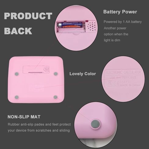 Desktop Calculator with 12 Digit Large LCD Display and Buttons Automatic Sleep for Office,School, Home & Business (Pack of 2, Blue and Pink) in Kuwait