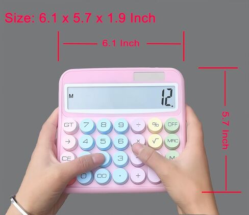 Desktop Calculator with 12 Digit Large LCD Display and Buttons Automatic Sleep for Office,School, Home & Business (Pack of 2, Blue and Pink) in Kuwait