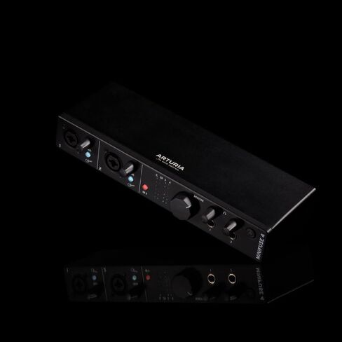 Arturia MiniFuse 4 Versatile Desktop USB Audio Interface Black Bundle with 2x Pig Hog 8mm XLR Microphone Cable 10ft and Liquid Audio Instrument Polishing Cloth - Portable Audio Interface for PC, Mac in Saudi Arabia
