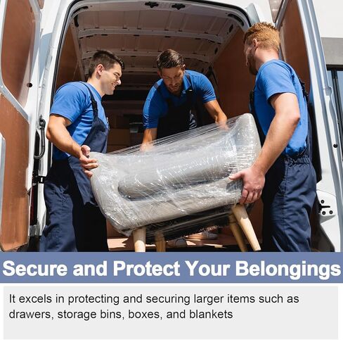 2 لفات 20 بوصة × 1000 قدم ملفوفة قابلة للتمدد مع مقبض بلاستيكي شفاف قابل للتمدد يتقلص لفافة لف لتغليف الأثاث ومستلزمات تغليف البليت in Kuwait