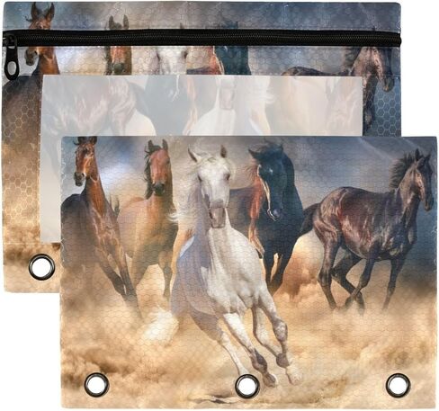 Kcldeci 2 Pack Pencil Pouch for 3 Ring Binder, Dinosaurs Footprints Binder Pencil Pouch Pencil Case Pencil Bag Pouch Bulk for Home, Office, School Supplies in Saudi Arabia