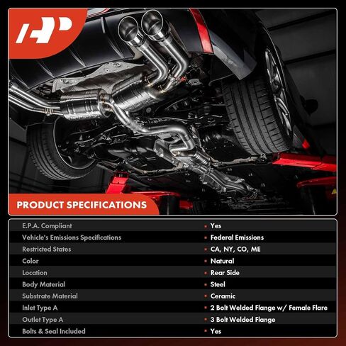 مجموعة المحول الحفاز الخلفي A-Premium متوافقة مباشرة مع Honda CR-V CRV 2010-2011 2.4L، متوافقة مع EPA، استبدال # 18150REZA01 in Saudi Arabia