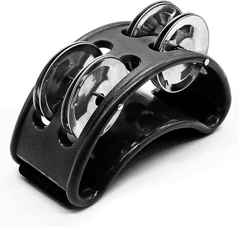 1 Pack Foot Tambourine Percussion, Black Foot Shaker Instrument with Metal Jingle Bell, Rhythm Instrument for Adults in Saudi Arabia