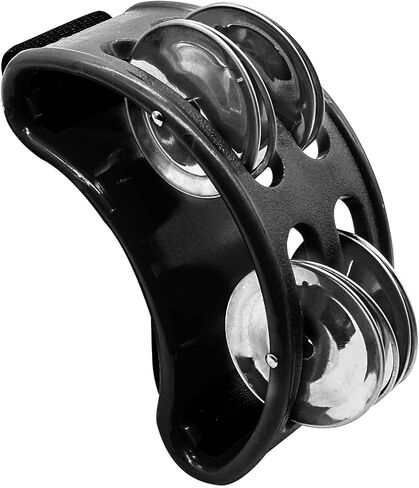 1 Pack Foot Tambourine Percussion, Black Foot Shaker Instrument with Metal Jingle Bell, Rhythm Instrument for Adults in Saudi Arabia
