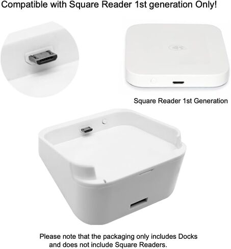 Dock Compatible with Square Reader 2st Generation. White. by AweGo. in Saudi Arabia