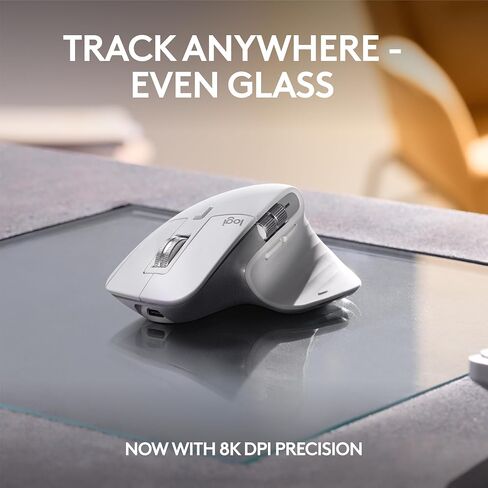 Logitech MX Master 3S - Wireless Performance Mouse with Ultra-fast Scrolling, Ergo, 8K DPI, Track on Glass, Quiet Clicks, USB-C, Bluetooth, Windows, Linux, Chrome - Pale Grey (Renewed) in Saudi Arabia