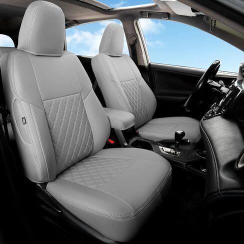 GIANT PANDA Pu Leather Car Seat Covers Full Set Custom Fit for Toyota RAV4 Hybrid LE/Hybrid Limited/Hybrid XLE/Hybrid XLE Premium 2019 2020 2021 2022 2023 2024 2025 2026(Beige) in Kuwait