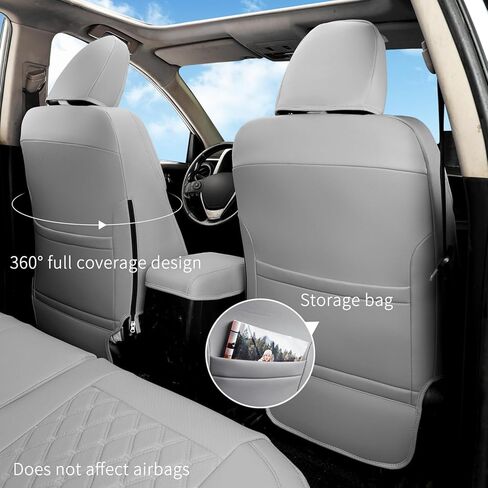 GIANT PANDA Pu Leather Car Seat Covers Full Set Custom Fit for Toyota RAV4 Hybrid LE/Hybrid Limited/Hybrid XLE/Hybrid XLE Premium 2019 2020 2021 2022 2023 2024 2025 2026(Beige) in Kuwait