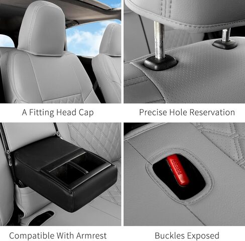 GIANT PANDA Pu Leather Car Seat Covers Full Set Custom Fit for Toyota RAV4 Hybrid LE/Hybrid Limited/Hybrid XLE/Hybrid XLE Premium 2019 2020 2021 2022 2023 2024 2025 2026(Beige) in Kuwait