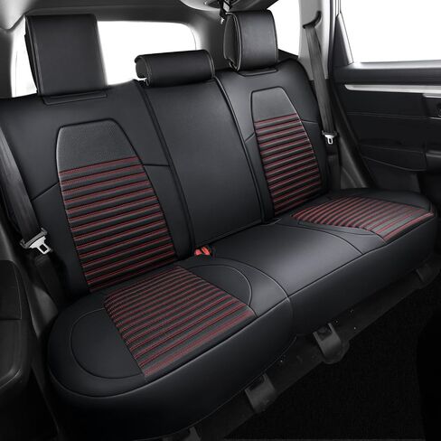 أغطية مقاعد سيارة LINGVIDO ملائمة حسب الطلب من Honda CRV، مجموعة كاملة من أغطية مقاعد Honda CRV مع ملحقات Honda CR-V CRV من الجلد الصناعي المقاوم للماء 2017 2018 2019 2020 2021 2022 2023 (أسود + أحمر) in Kuwait