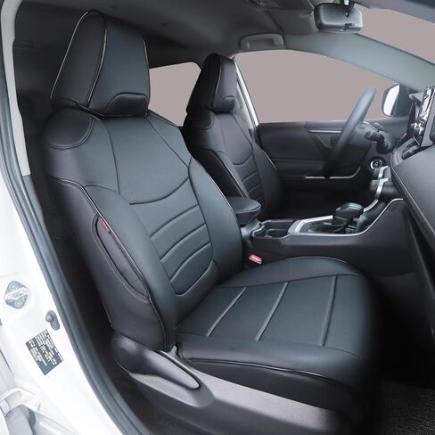 مجموعة كاملة من أغطية مقاعد السيارة لسيارة Toyota Corolla، ملفوفة، مناسبة حسب الطلب، متوافقة مع موديلات 2020 2021 2022 Corolla L&LE - واقيات مقاعد السيارة المصنوعة من الجلد الصناعي المتين (أسود) in Kuwait