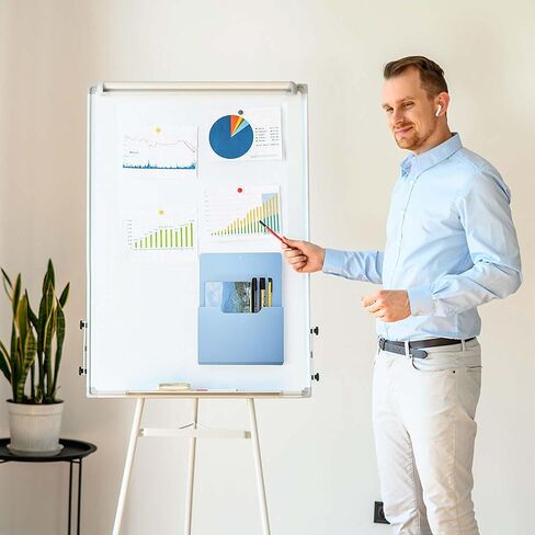 Nisorpa 6 Pack Magnetic File Holder File Holder Refrigerator Storage Pocket Magnetic Label Holders Letter Size Hanging Paper File Organizer for Office Whiteboard Hanging (Mixed Color, Large) in Kuwait