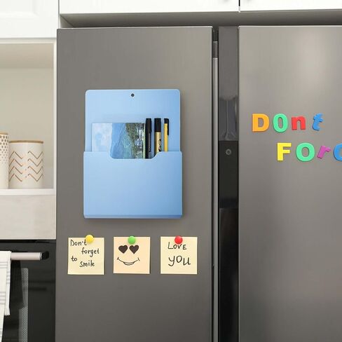 Nisorpa 6 Pack Magnetic File Holder File Holder Refrigerator Storage Pocket Magnetic Label Holders Letter Size Hanging Paper File Organizer for Office Whiteboard Hanging (Mixed Color, Large) in Kuwait