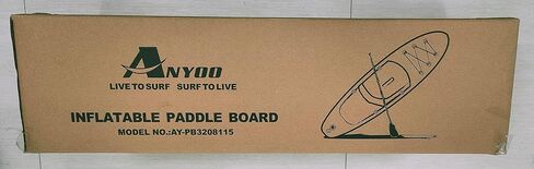 Anyoo Inflatable Stand Up Paddle Board 10'6"×32"×6" with SUP Paddle Board Accessories,2 Removable Center Fins,Adjustable Paddle, Non-Slip Deck,Dual Action Pump,Ankle Leash,Portable with A Carry Bag in Kuwait