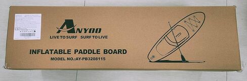 Anyoo Inflatable Stand Up Paddle Board 10'6"×32"×6" with SUP Paddle Board Accessories,2 Removable Center Fins,Adjustable Paddle, Non-Slip Deck,Dual Action Pump,Ankle Leash,Portable with A Carry Bag in Kuwait