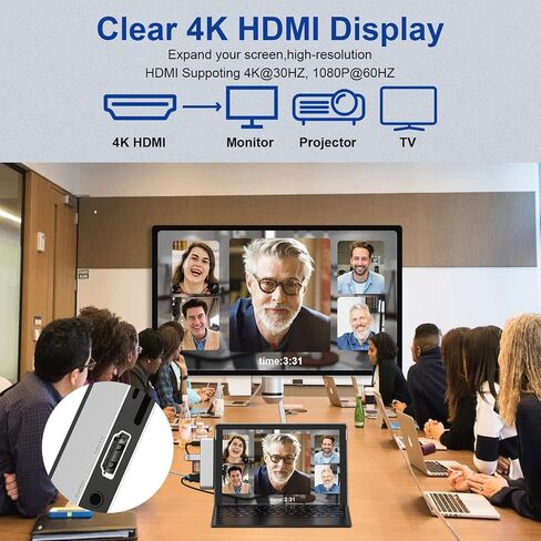 ملحقات Surface Pro 9، قاعدة تركيب Surface Pro 9 مع 4K HDMI، USB-C Thunerbolt 4 (شاشة + بيانات + شحن PD)، 2 USB 3.0، قارئ بطاقة SD/TF لجهاز Surface Pro 9/Prox in Kuwait