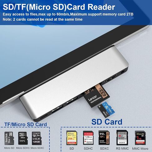 ملحقات Surface Pro 9، قاعدة تركيب Surface Pro 9 مع 4K HDMI، USB-C Thunerbolt 4 (شاشة + بيانات + شحن PD)، 2 USB 3.0، قارئ بطاقة SD/TF لجهاز Surface Pro 9/Prox in Kuwait
