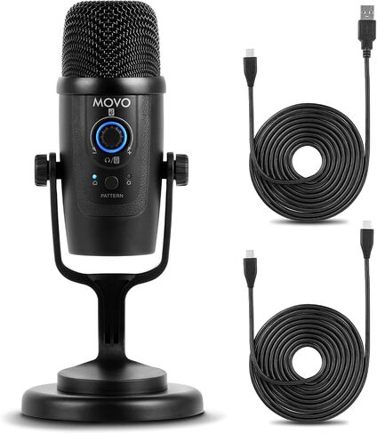 ميكروفون ألعاب Movo UM300 Mini USB - ميكروفون USB مكثف مثالي لجهاز PS5، والكمبيوتر الشخصي، والبودكاست، والكمبيوتر، والموسيقى، والبث، وASMR - أساسي لمنشئ المحتوى in Saudi Arabia