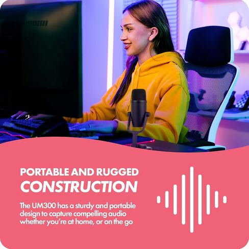 ميكروفون ألعاب Movo UM300 Mini USB - ميكروفون USB مكثف مثالي لجهاز PS5، والكمبيوتر الشخصي، والبودكاست، والكمبيوتر، والموسيقى، والبث، وASMR - أساسي لمنشئ المحتوى in Saudi Arabia