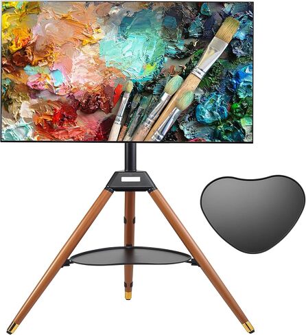 Easel TV Stand, Modern Easel TV Floor Stand, Artistic Corner TV Stand for 55-86inch LED LCD OLED Screens, Height Adjustable, 4 Legs Studio Display Stand for Bedroom, Living Room in Saudi Arabia