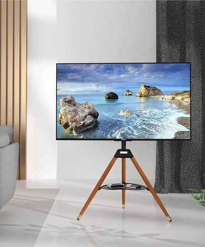 Easel TV Stand, Modern Easel TV Floor Stand, Artistic Corner TV Stand for 55-86inch LED LCD OLED Screens, Height Adjustable, 4 Legs Studio Display Stand for Bedroom, Living Room in Saudi Arabia