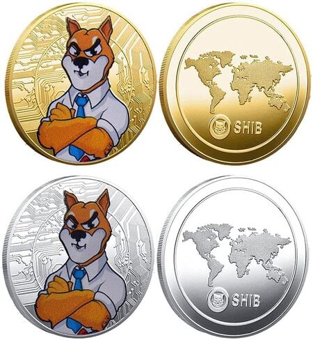 عملة دوجكوين شيبا إينو هدية لمحبي الدوجكوين، مجموعة من قطعتين (ذهبي وفضي) in Kuwait