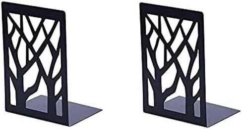 Book Ends Universal Premium Bookends for Shelves, Non-SkidBookend, Heavy Duty Metal Book End, Bookend Supports, Book Stoppers 1 Pairs, Black in Kuwait