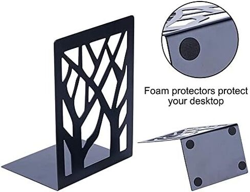 Book Ends Universal Premium Bookends for Shelves, Non-SkidBookend, Heavy Duty Metal Book End, Bookend Supports, Book Stoppers 1 Pairs, Black in Kuwait