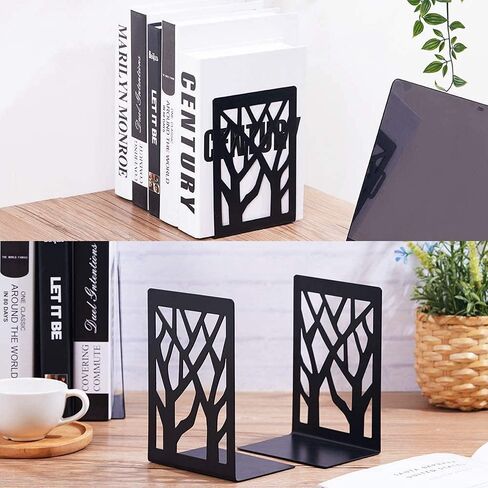Book Ends Universal Premium Bookends for Shelves, Non-SkidBookend, Heavy Duty Metal Book End, Bookend Supports, Book Stoppers 1 Pairs, Black in Kuwait