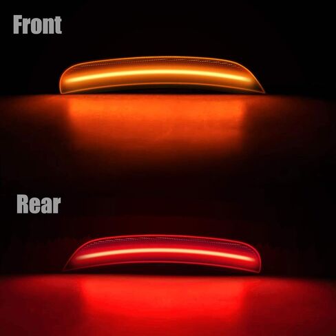 RANSOTO Charger Smoked LED Side Marker Light Compatible with Dodge Charger 2015 2016 2017 2018 2019 2020 2021 2022 Front Lights Amber Rear Lamp Lights Red, Replace 68214405AA, 68214404AA, 68214127AA in Saudi Arabia