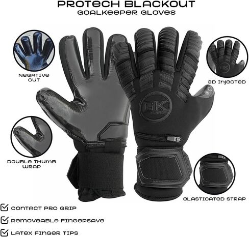 قفازات حارس المرمى GK Saver لكرة القدم Protech 301 B Contact pro قفازات حارس المرمى الاحترافية مقاس 6 إلى 11 قفازات حفظ الأصابع قابلة للإزالة in Saudi Arabia