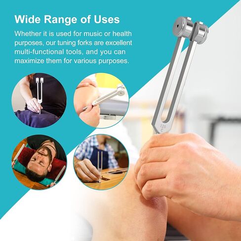 مجموعة أدوات العلاج بالشوكة الرنانة المكونة من 6 قطع 128 هرتز، 256 هرتز، 512 هرتز، 1024 هرتز، 2048 هرتز، 4096 هرتز، مجموعة شاكرا الشوكة الرنانة من سبائك الألومنيوم للعلاج الصوتي، شوكة ضبط مرجحة مناسبة للتأمل in Kuwait