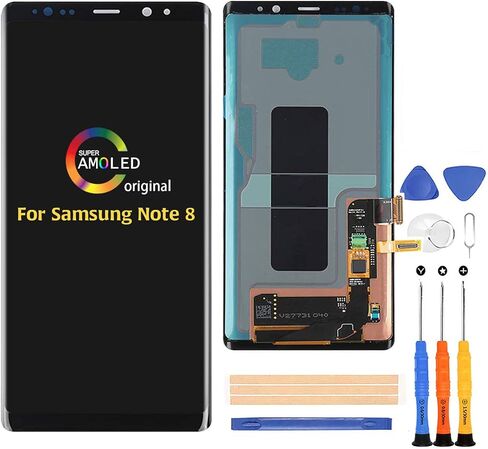 متوافق مع استبدال الشاشة الأصلية لهاتف Samsung Galaxy Note 8 (بدون إطار)، لهاتف Note 8 SM-N9500 ​​N950F/DS/W/U أجزاء تجميع محول رقمي لشاشة LCD تعمل باللمس، مع واقي شاشة + أدوات (أسود) in Saudi Arabia