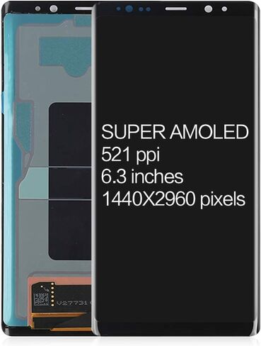 متوافق مع استبدال الشاشة الأصلية لهاتف Samsung Galaxy Note 8 (بدون إطار)، لهاتف Note 8 SM-N9500 ​​N950F/DS/W/U أجزاء تجميع محول رقمي لشاشة LCD تعمل باللمس، مع واقي شاشة + أدوات (أسود) in Saudi Arabia