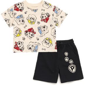 Nickelodeon Paw Patrol Rubble Marshall Chase Pullover T-Shirt and French Terry Shorts Outfit Set Infant to Big Kid