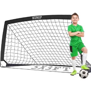هدف كرة القدم للأطفال في الفناء الخلفي، 5 × 3، 6 × 4، 9 × 5 قدم شبكة تدريب كرة قدم سهلة الطي مع حقيبة حمل محمولة للأطفال الصغار والكبار معدات تدريب كرة القدم لعبة رياضية خارجية