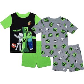 Minecraft Boys' 4-Piece Cotton Pajama Set