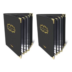 2-Pack Restaurant Menu Covers 8.5 x 11 - Menu Holder 4 Page 8 View, Menu Book Menu Sleeves for Restaurant, Bar, Café