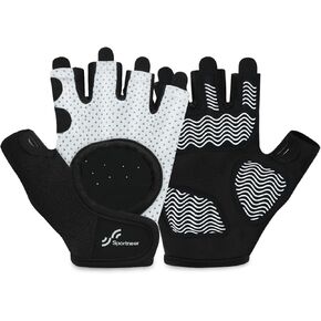 Sportneer Workout Gloves for Men & Women, Full Palm Protection Breathable Exercise Gloves w/Curved Open Back, Lightweight Fitness Gloves for Pull Up, Dumbbells, Cycling, Rowing in Kuwait