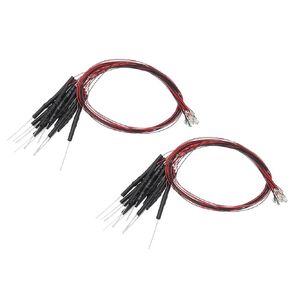 PATIKIL 0805 Micro LED سلكي مسبقًا، 24 قطعة 3-6 فولت ملحوم مسبقًا، صمامات ثنائية باعثة للضوء الصغيرة، جهاز تثبيت على السطح لبناء النماذج، DIY، المشروعات العلمية، طول 9.8 بوصة، أبيض بارد
