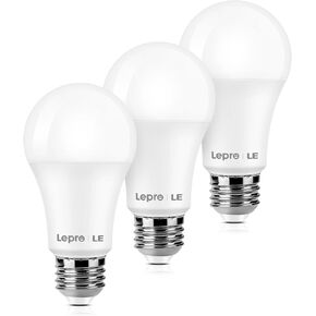 مصابيح LED مكافئة LE 100W، 14W 1500 لومن ضوء النهار الأبيض 5000K غير قابلة للتعتيم، قاعدة قياسية A19 E26، عمر 10000 ساعة، حزمة من 6