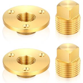 طقم قابس تصريف القارب من Lounsweer، 4 قطع، 1/2 بوصة NPT Garboard Drain Marine Boat Plug for Marine Boat Garboard Transom Scuttle (فضي، ستانلس ستيل)