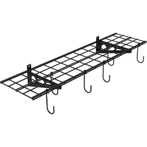 رفوف جدار المرآب FLEXIMOUNTS، 2 حزمة 1 × 3 قدم، تتضمن 8 خطافات للدراجات، نظام تنظيم مرآب رف الحائط مع شماعات الدراجة، رف تخزين المرآب، أرفف عائمة، سعة وزن 300 رطل